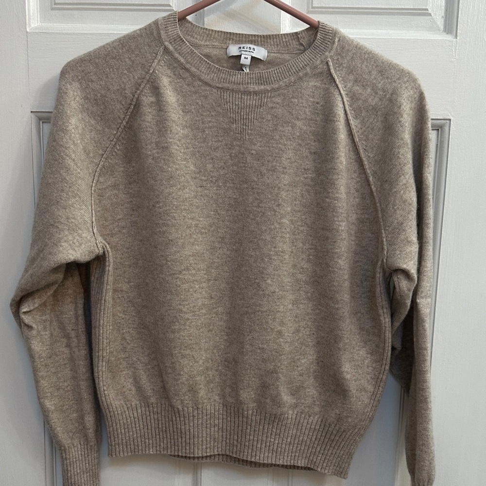 Reiss Beige Crew Neck Sweater